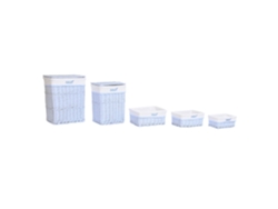 Set 5 Cesta Ropa Mimbre Poliester 44x34x56cm