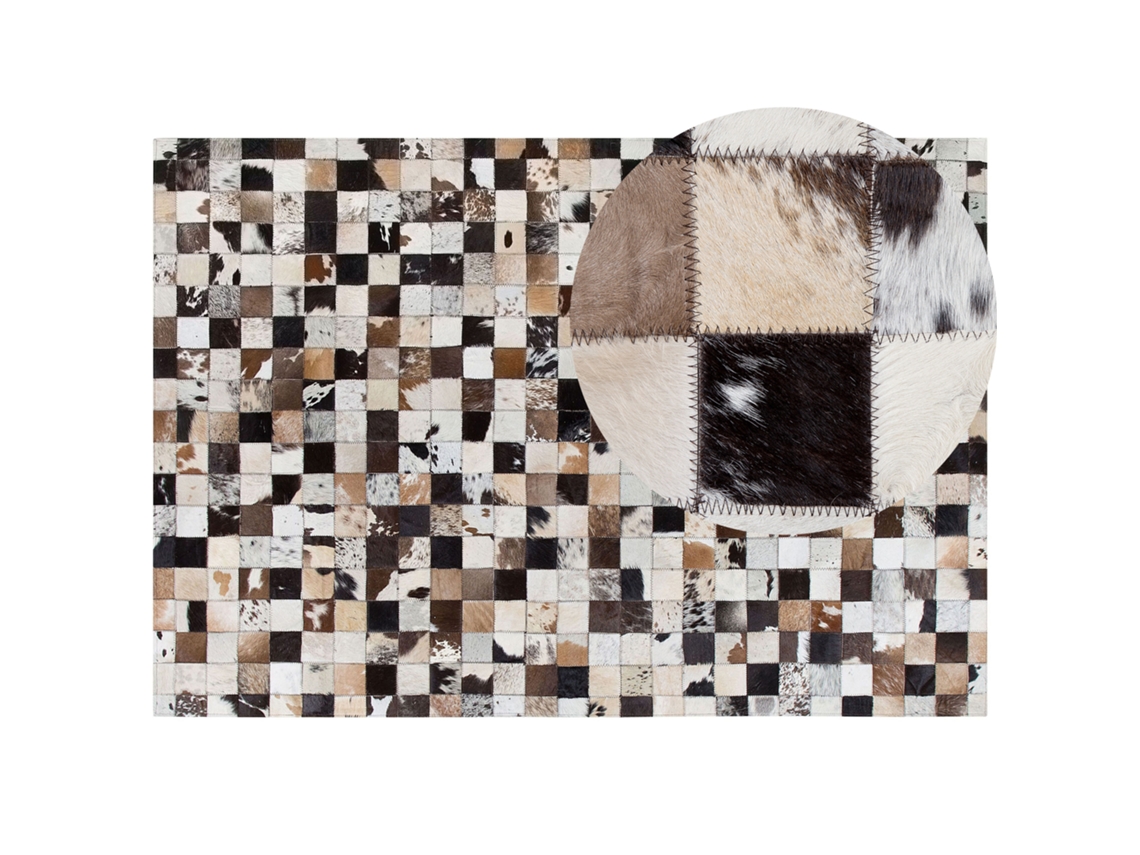 Alfombra BELIANI Cerli de Piel de vaca Multicolor 160x230