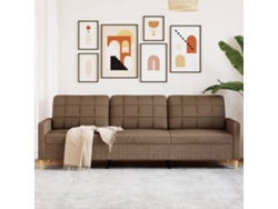 Sofá De 3 Plazas | Sofá De Salón | Sofá De Descanso De Tela Marrón 210 Cm Wsd654473