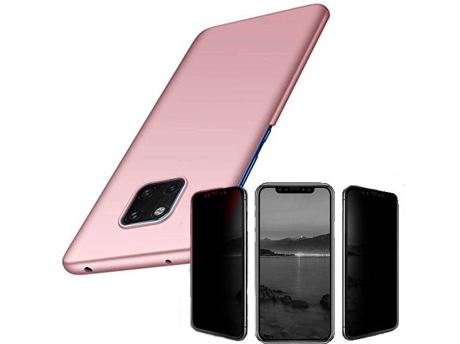 Kit Carcasa y Protector Privacy Huawei Mate 20 Pro SlimShield Rosa