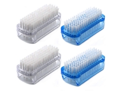 Juego De Cepillos De Uñas De Doble Cara Con Cerdas Suaves Y Duras Para Limpiar Uñas Y Pies - 4 Piezas Para Hombres, Mujeres Y Niños
