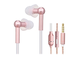 Auriculares In-ear (color Rosa), Conexión Por Cable De 3,5 Mm, Micrófono Y Controles En Línea, Cancelación De Ruido.