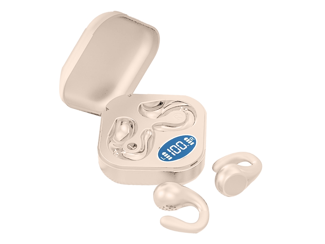 Fones De Ouvido Bluetooth Ear Clip Hifi Som Aberto Sem Fio Com Display De Energia Para Esportes Corrida Cor Pele
