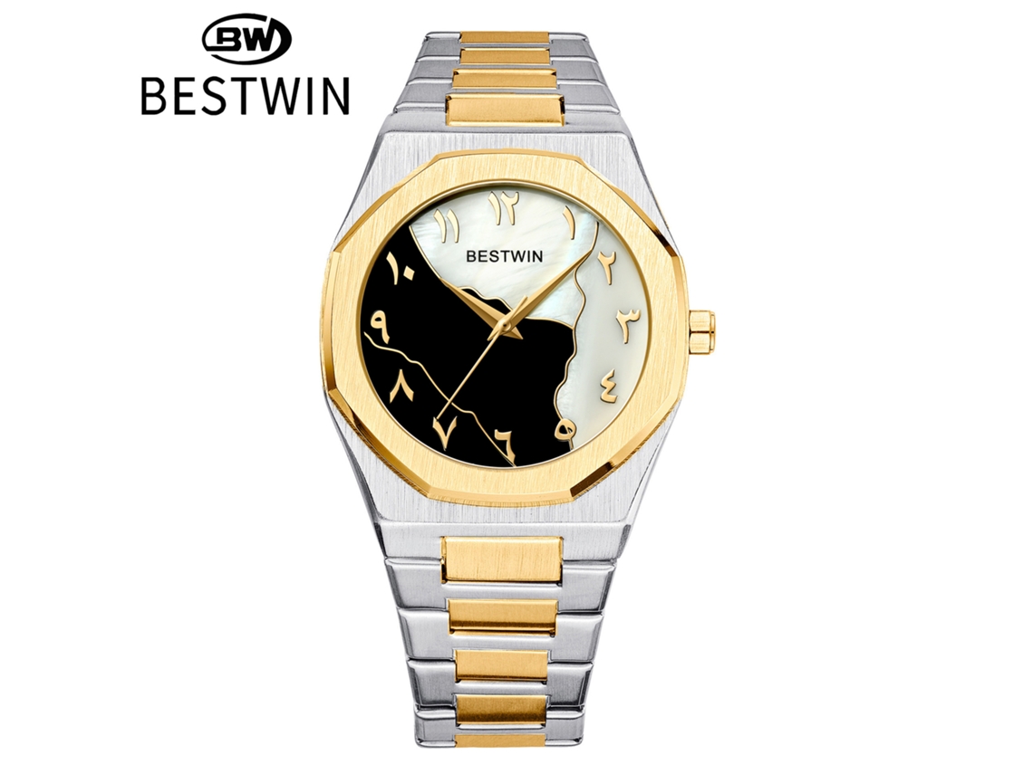 Reloj De Hombre Bicolor Con Esfera De Concha