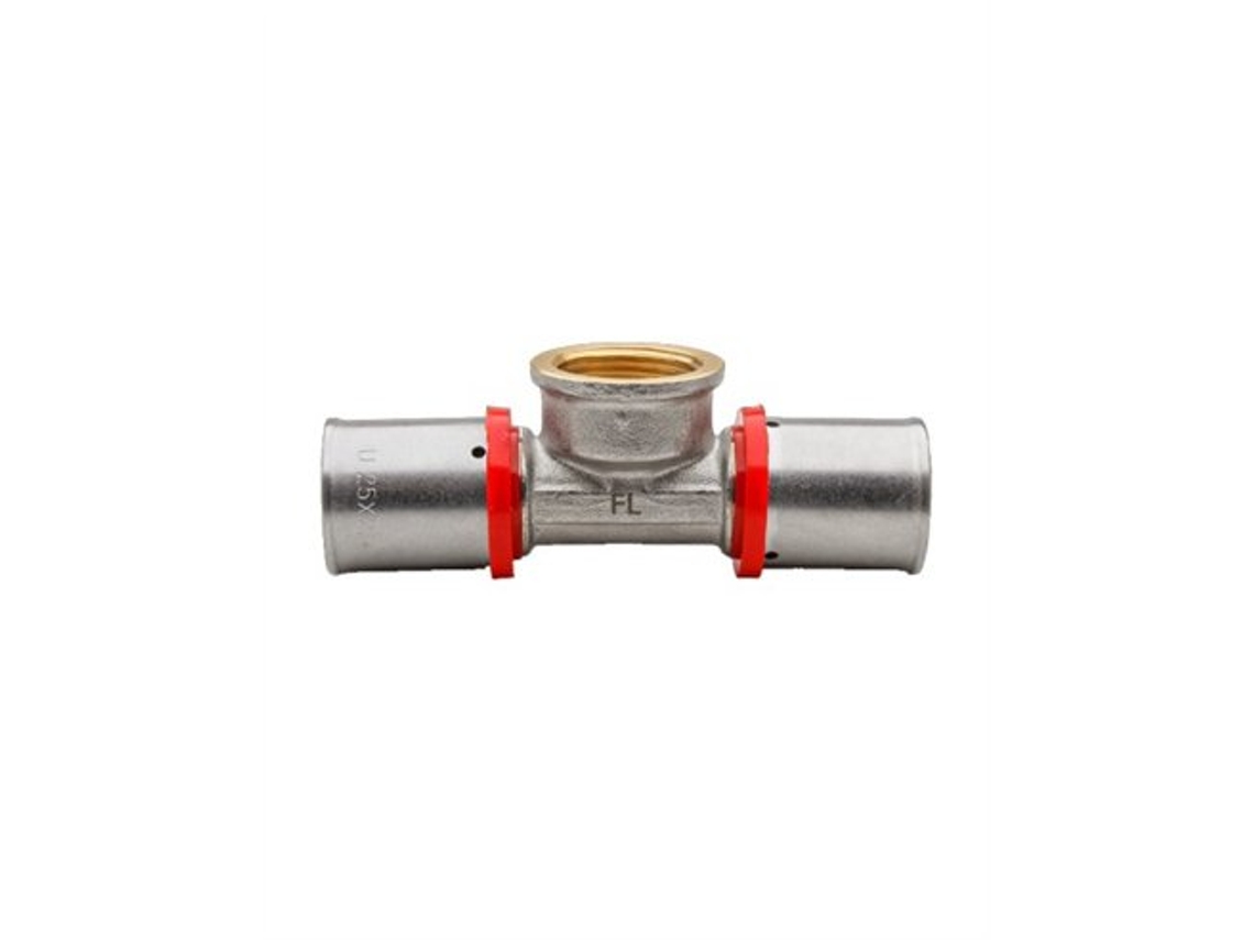 Conexión en T hembra multicapa tipo U roja Ø16x1/2, Gibalto