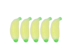 5 Pelotas Antiestrés De Silicona Suave Con Forma De Plátano Para Aliviar El Estrés Y Ejercitar Las Muñecas.