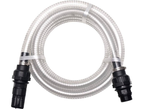 vidaXL Manguera de succión con conectores 7 m 22 mm blanca