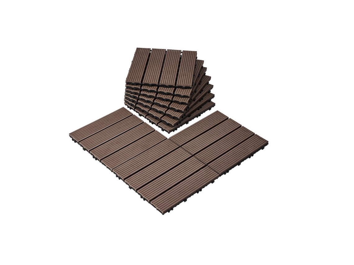Conjunto de losetas antideslizantes WPC y suelo modular impermeable Tekmaquinas
