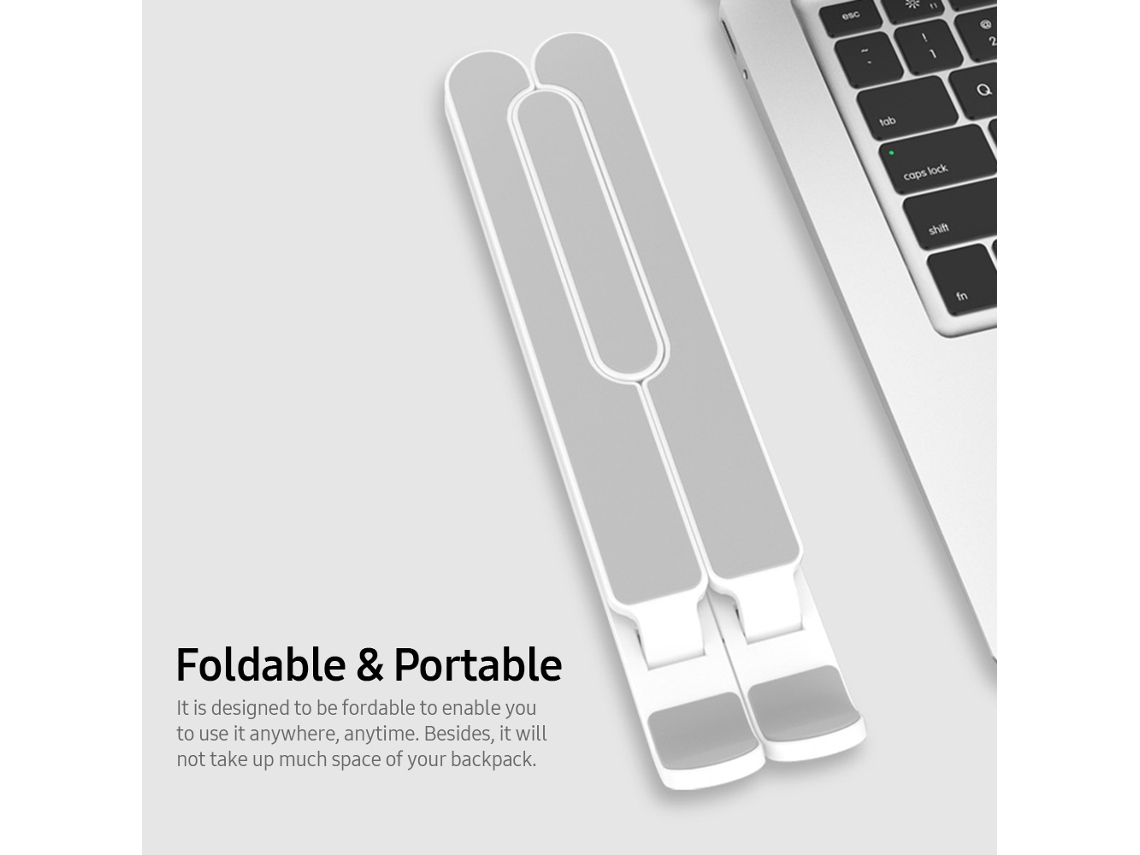 Soporte Portátil Plegable Ajustable Para Portátiles Y Tabletas, Elevador Para Portátiles De 10-17'' Negro