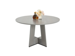 Mesa de Comedor Redonda de 120 cm en MDF Laminado Resistente Gris, Tekmaquinas