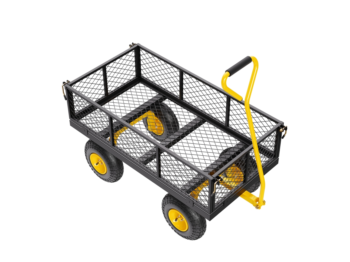 Carrito de jardín de acero Succebuy, capacidad de 400 kg, duradero, con neumáticos de 25 cm