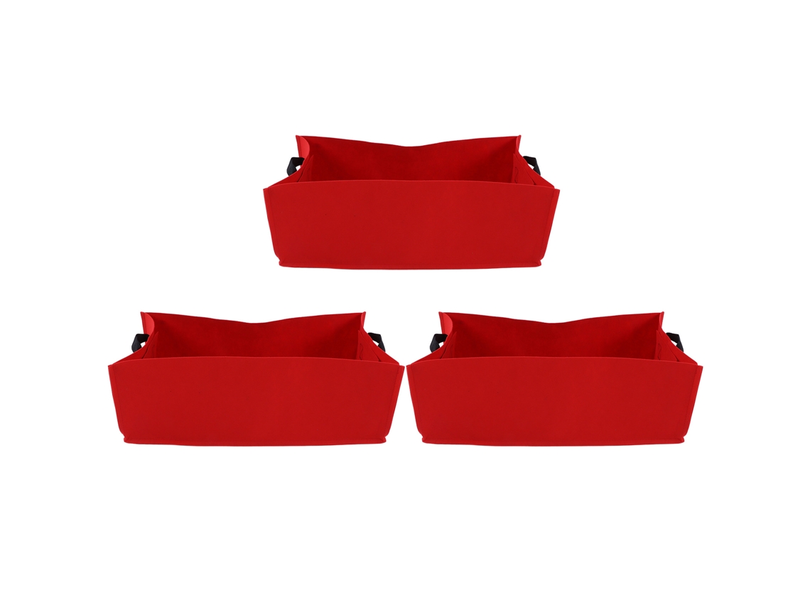 Bolsas para plantar verduras gruesas con asa, 3 unidades, color rojo y rosa, 60 x 30 x 20 cm
