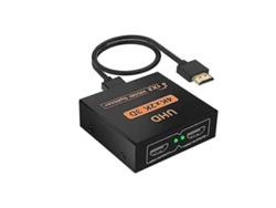 Conmutador HDMI HD 3D 1080p, 4K, 1 entrada y 2 salidas, con cable USB, compatible con Xbox, PS4, etc., color negro Yizhood
