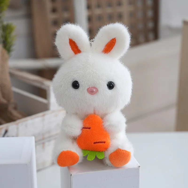 (blanco) Llavero De Peluche De Conejo Frutal De 15 Cm Con Colgante De Conejo