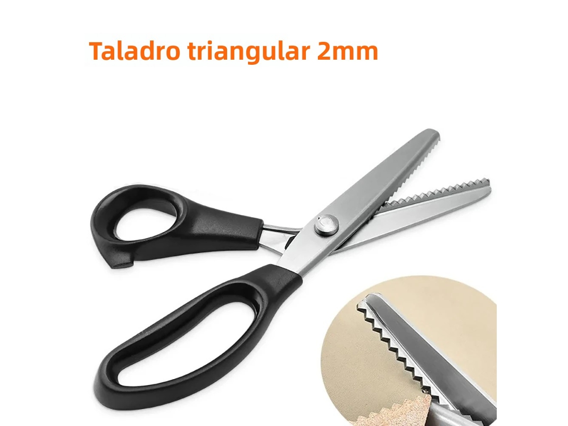 Tesoura de Costura Profissional Serrilhada Tesoura de Aço Inoxidável para Couro e Renda. MDUG (dentes Triangulares de 2 Mm)
