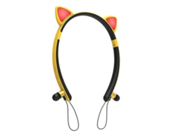 Auriculares estéreo de alta fidelidad Hengrongshen ZW29 con orejas de gato, auriculares deportivos inalámbricos Bluetooth portátiles con micrófono y luz LED brillante.
