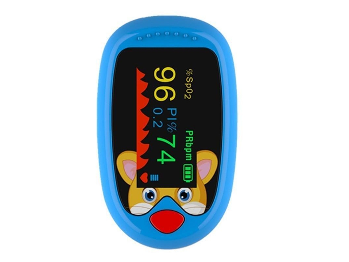 Oxímetro de pulso recargable con clip para el dedo para niños - Azul