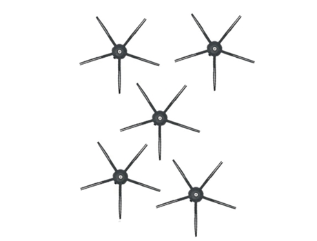 Para Xiaomi Roborock S5 S6 T6 E2 E35 piezas de aspiradora negro 5 piezas cepillo lateral de 5 brazos cepillos de repuesto suaves