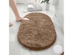 Alfombra de Baño LUUCOZK Antideslizantes Decoración Baño Secado Rápido Absorbentesparte Inferior Poliéster Naranja (50x80cm)