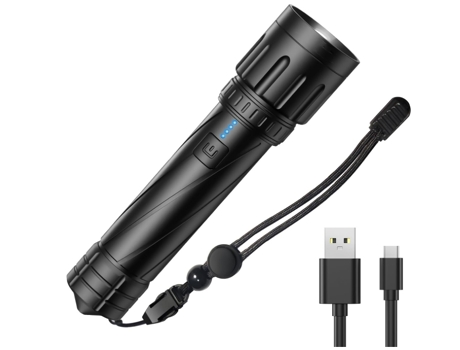 Linternas LED, Linterna de 100000 lúmenes de Altos lúmenes, 5 Modos e IP6 a Prueba de Agua, luz de Flash de Mano Adecuada para Acampar(Negro) CHRON...