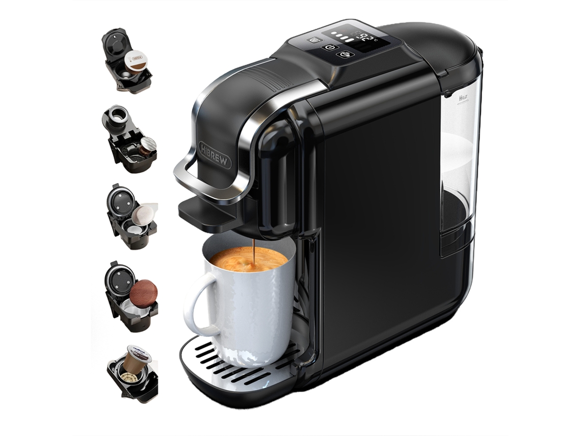 Cafetera de cápsulas Hibrew H2c 5 en 1 con control táctil inteligente - 20 bares de presión - 7 tamaños de taza - Extracción en caliente y en frío