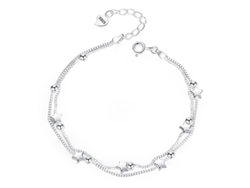 Pulsera De Estrella Para Mujeres, Niñas Y Adolescentes En Plata De Ley 925, Dije Clásico, Elegante, Ajustable.
