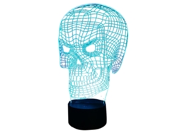 Luz Noturna 3D De Halloween - Control Remoto Negro - Caveira 317 JEIIBRZUI