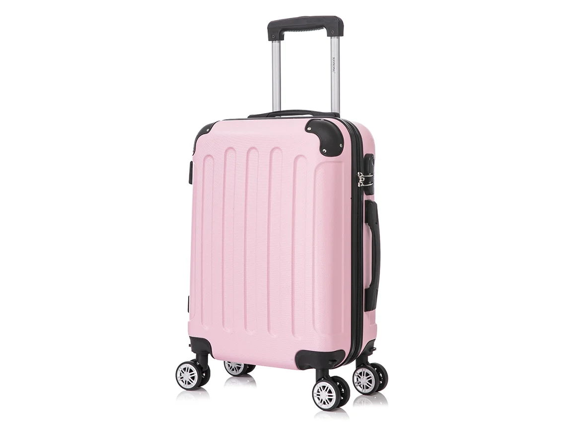 Maleta de Cabina RAYKONG Dura 4 Ruedas RosaClaro (55x40x20 cm - 40 L)