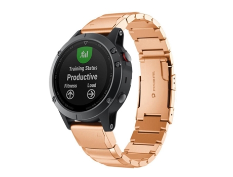 Correa de reloj inteligente de acero de desmontaje rápido para Garmin Fenix 5S 20 mm (oro rosa)