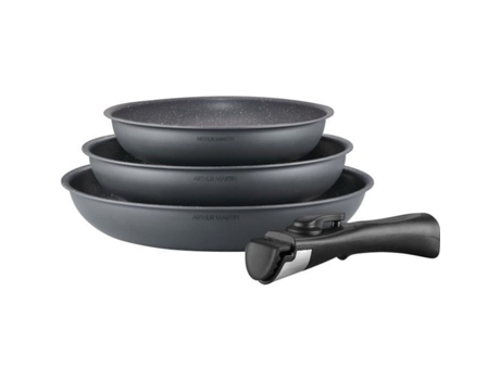 Batería de cocina Juego de 3 sartenes - Gris Mate 20-24-28 cm ARTHUR MARTIN