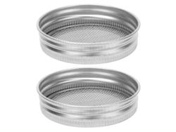 2 Tapas De Filtro De Acero Inoxidable Para Frascos De Boca Regular De 70 Mm Para Germinación De Semillas