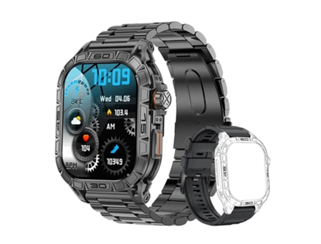 Reloj inteligente con pantalla de 1,96 , llamada Bluetooth, rastreador deportivo, brújula, Monitor de salud, reloj inteligente para Android IOS K63...