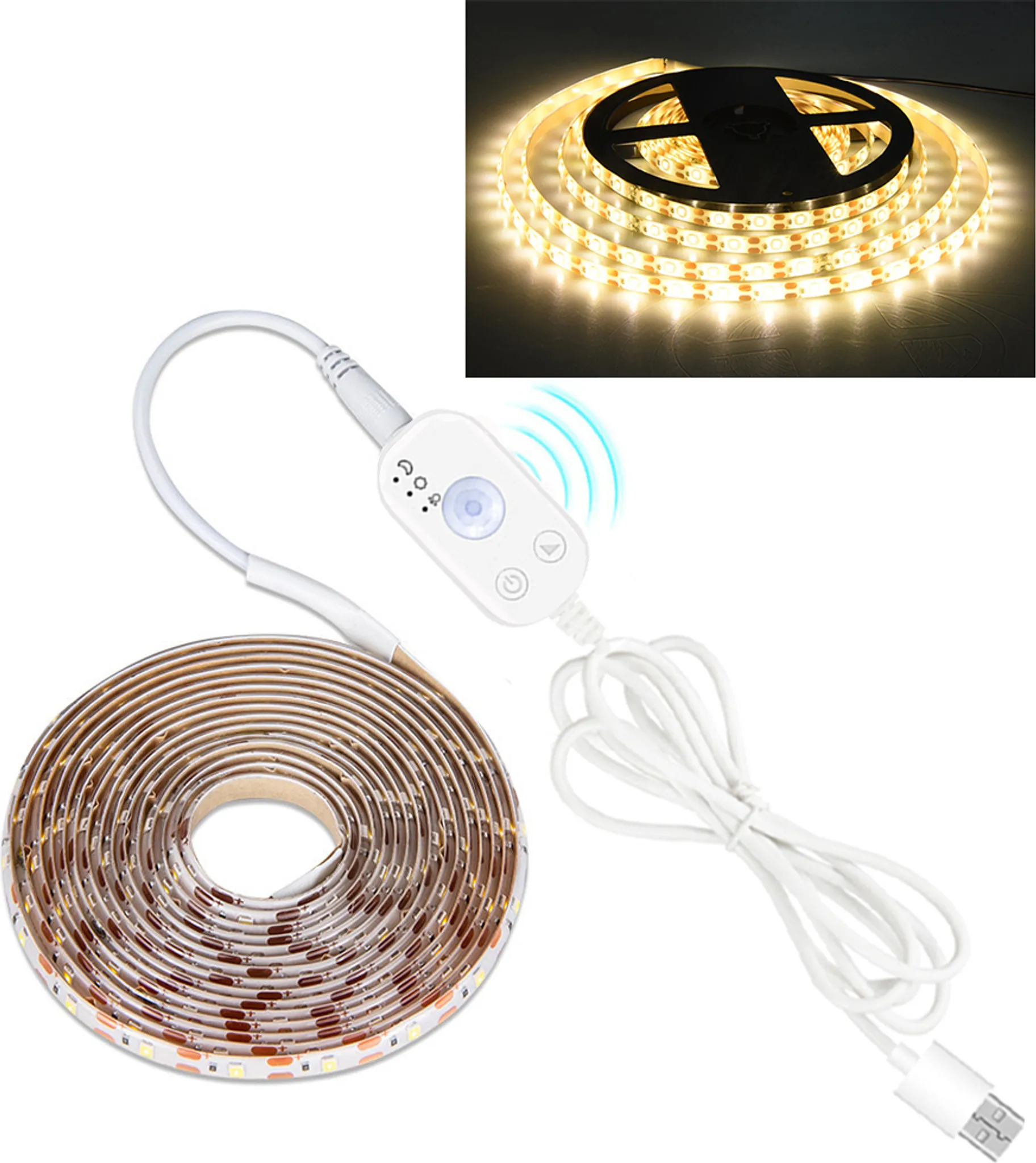 Barra De Luz Inferior Led De Amazon - Luz Cálida + Conector De La Ue - 1 M - 60 Luces