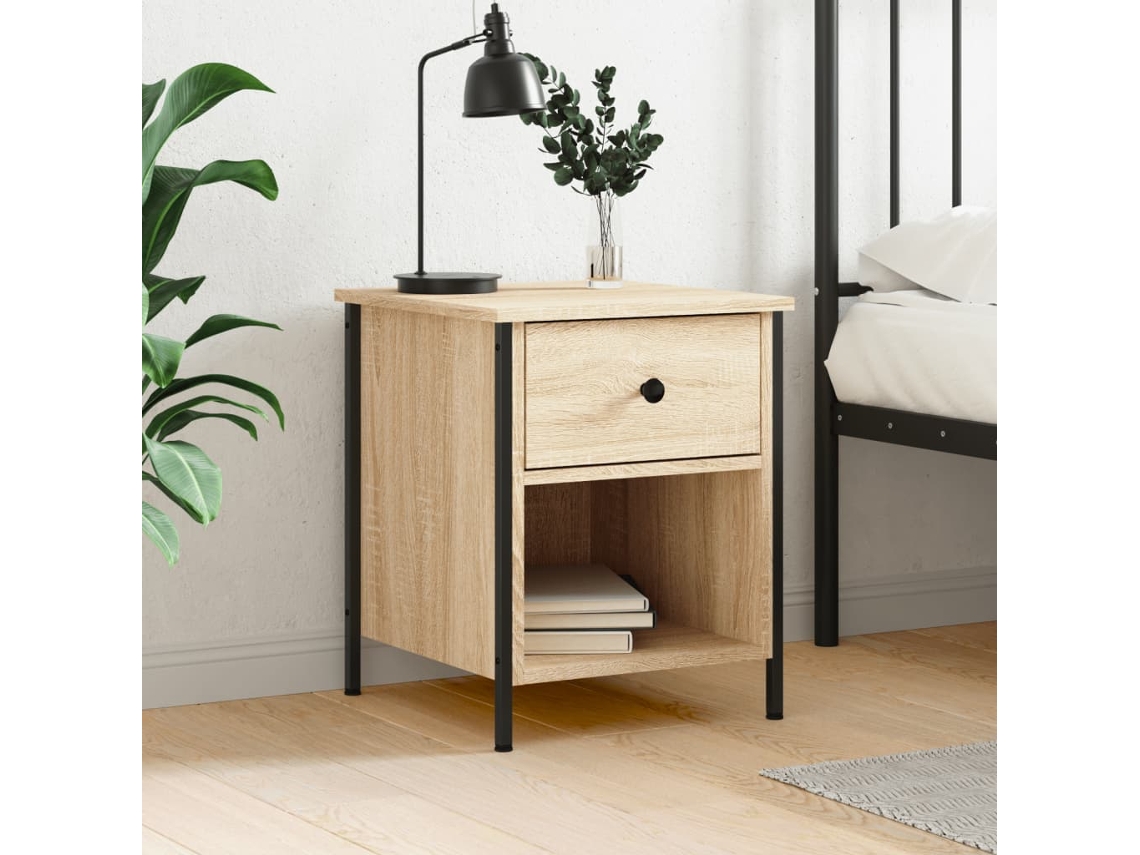 Mesita de Noche 40X42X50 Cm Derivados Madera Roble Sonoma