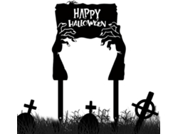 Decoraciones De Halloween Para Exteriores: Estacas Metálicas Alegres Para El Jardín, Letreros De "truco O Trato" Para
