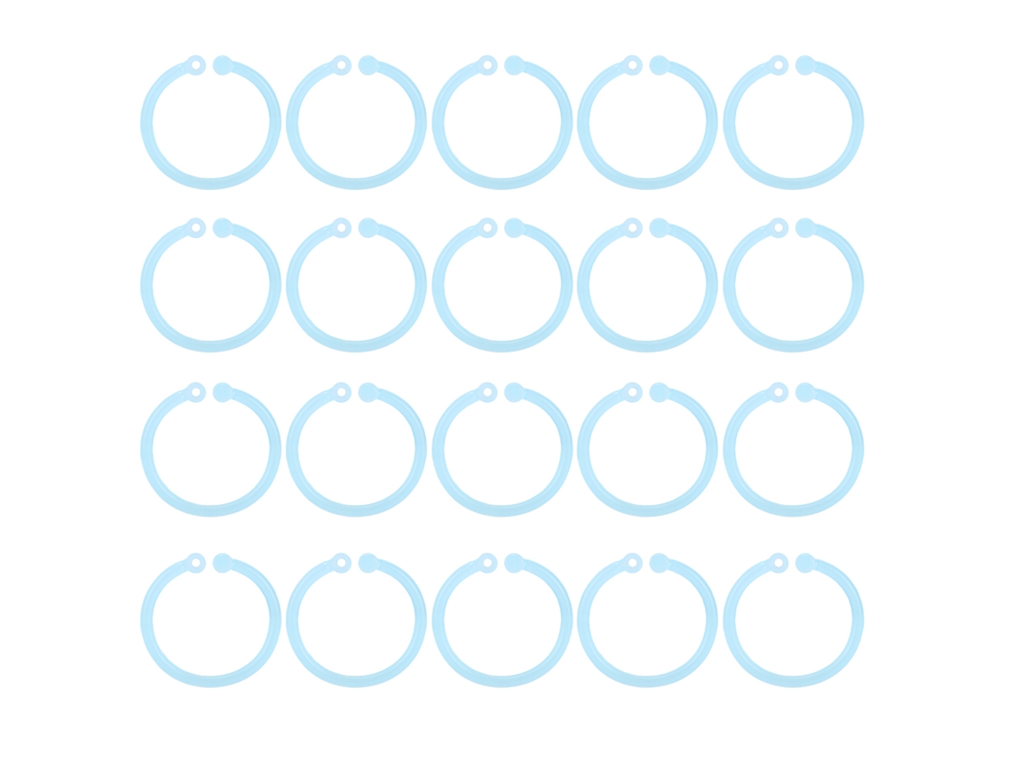 20 anillas de plástico flexibles transparentes para encuadernar libros, tarjetas y documentos (azules)