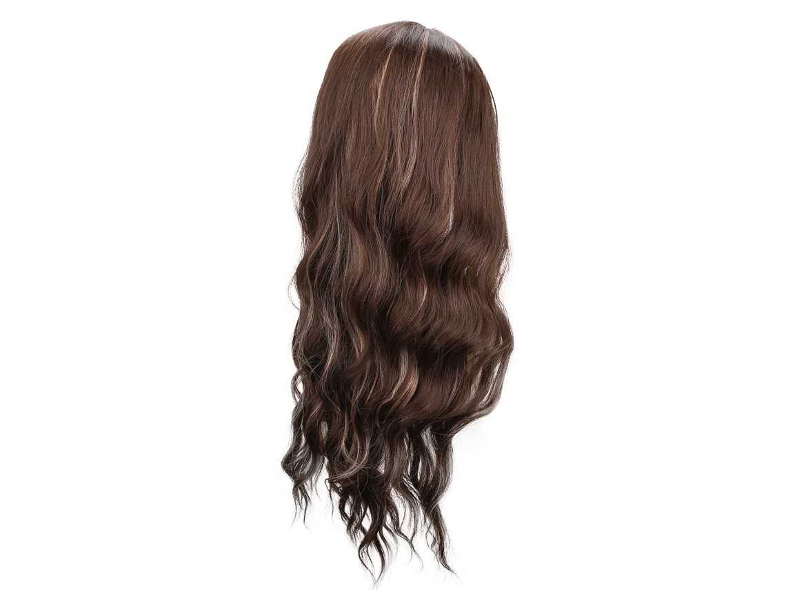 Peluca Rizada Sintética Con Flequillo Para Mujeres, Estilo Trendy, 70cm, Cómoda Y Transpirable