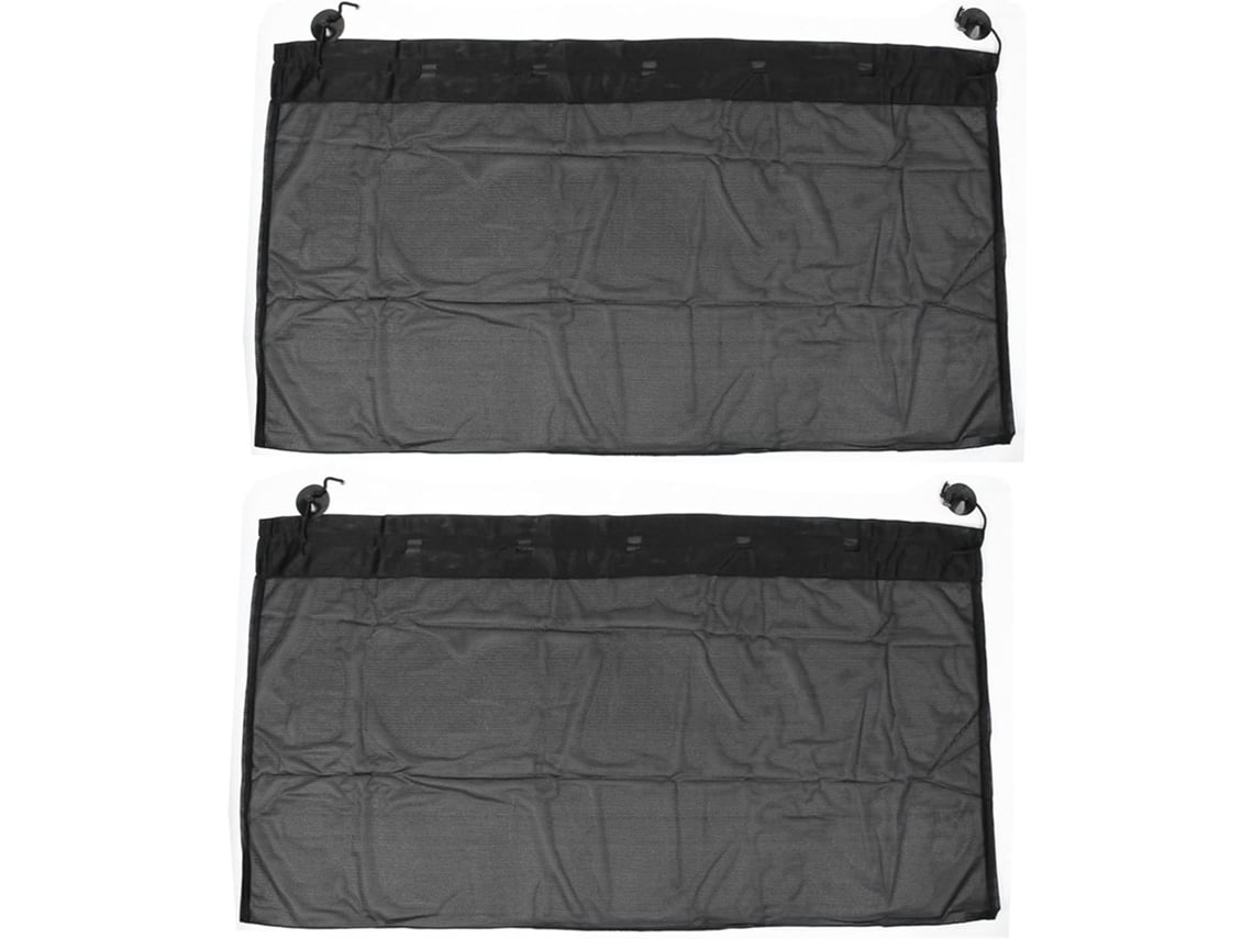 2 Piezas De Parasoles Plegables De Malla Negra Para Ventanillas Laterales De Coche, 100 Cm X 50 Cm