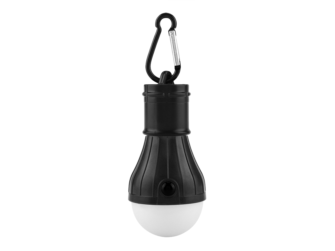 Linterna colgante portátil 2026 con 3 LED para camping, pesca y tiendas de campaña (negra)