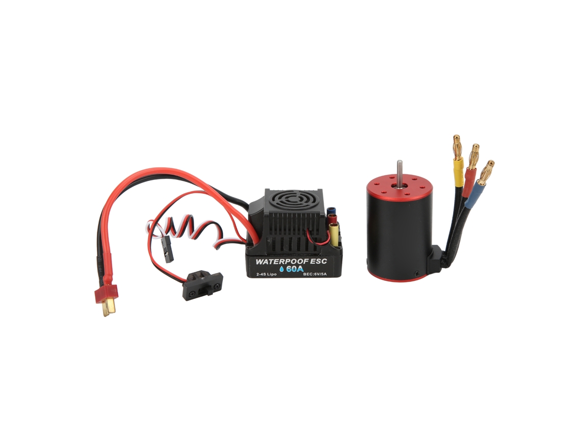 Motor Sin Escobillas 3650 3100kv Con Esc De 60a, Resistente Al Agua, Con Cable Corto, Para Coches Rc A Escala 1/8 Y 1/10.