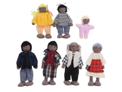 Dan26-set De Muñecos Familiares Miniatura Pine Figuras Juguete Accesorio De Casa De Muñecas Educativo4