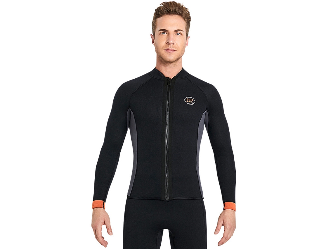 Camiseta De Manga Larga De Neopreno De 3 Mm Con Cremallera Frontal Para Surf, Natación, Buceo Y Kayak.