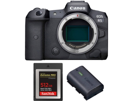 Kit Cámara CANON EOS R5 + SanDisk 512 GB + Batería (Full-Frame)
