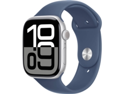 APPLE Watch Series 10 GPS + Cellular 46mm Aluminio Plata con Correa Deportiva Azul Denim (Talla: M/L)