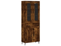 Maison Exclusive - Aparador Alto Madera Contrachapada Roble Ahumado 69,5x34x180 Cm