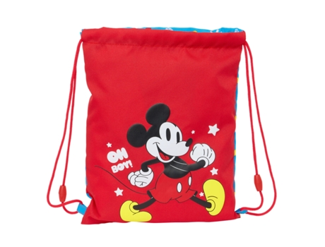 Bolsa Mochila con Cuerdas MICKEY MOUSE CLUBHOUSE Fantastic Azul Rojo 26 x 34 x 1 cm