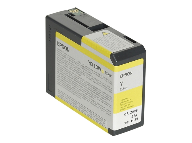 Cartucho de tinta original EPSON, T5804 80 ml , Amarillo, C13T580400