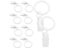 Pinzas Para Cortinas Con Anillas De Hierro Blancas Set De 10 Piezas Clips Resistentes Para Cortinas De Ducha Y Ventanas Accesorios Par