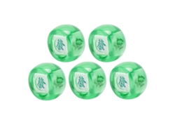 5 Dados De Dirección Del Viento Para Juegos De Mahjong: Este, Sur, Oeste, Norte - Esfera De Plástico Verde Transparente Para Juegos De Mesa