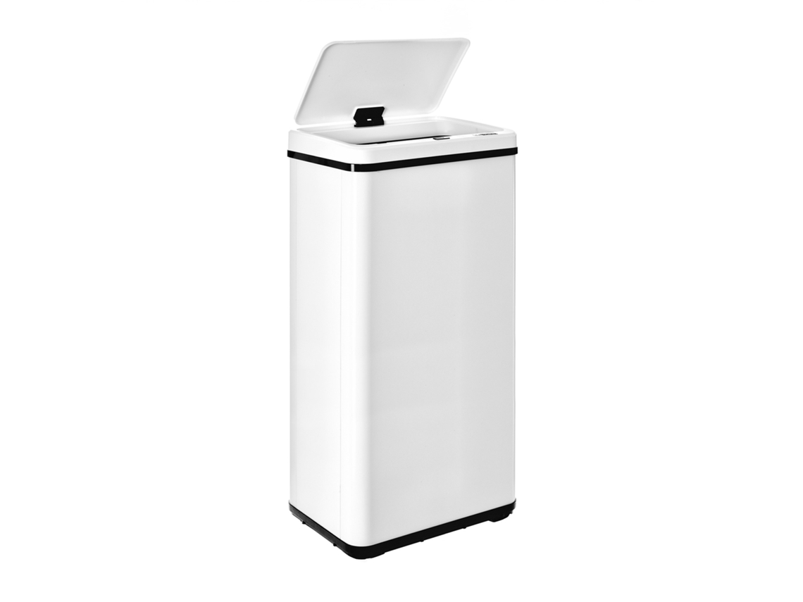 Cubo de Basura Inteligente de 60L WELLHOME con Apertura Automática, Blanco, 35,5x26x79,5cm